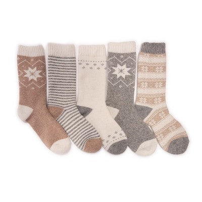 Muk Luks Women's 5 Pack Wool Socks