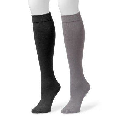 Muk Luks Women's Fleece Lined 2-Pair Pack Knee High Socks