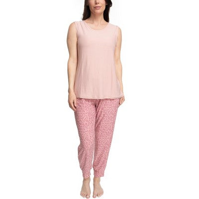 MUK LUKS Womens Chalked Cranberry 2 Piece Pajama Set