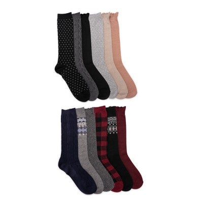 MUK LUKS Women's 12 Pair Pack 8" Boot Socks