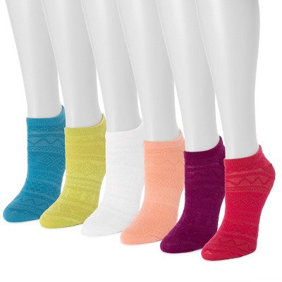 MUK LUKS Women's 6 Pack Ankle Sock