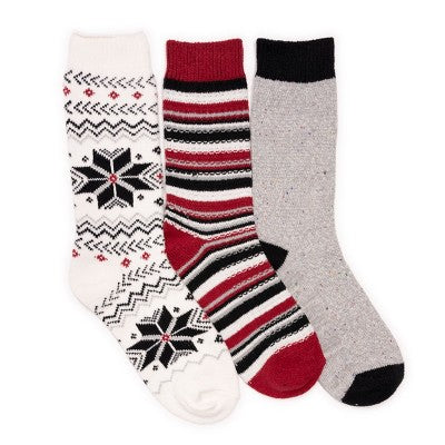 MUK LUKS Women's 3 Pack Boot Socks