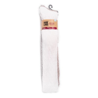 MUK LUKS Women's 3 Pair Pack Knee High Socks - Light Neutral, OS (6 - 11)