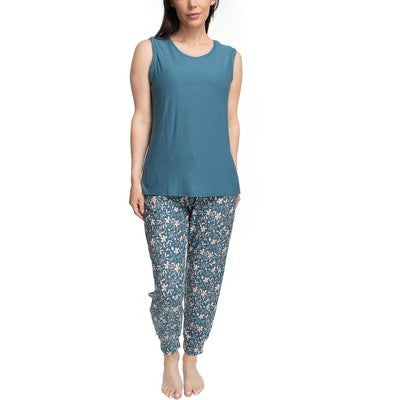 MUK LUKS Womens Chalked Cranberry 2 Piece Pajama Set