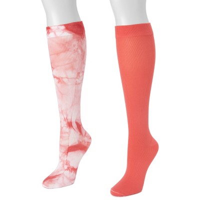 MUK LUKS Women's 2 Pair Pack Compression Socks