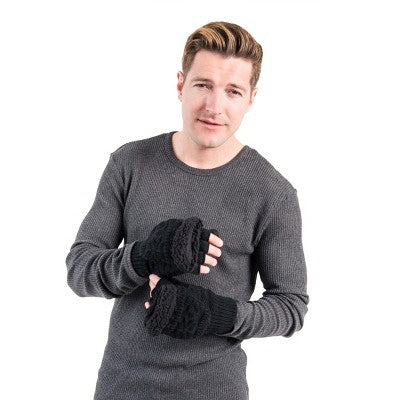 MUK LUKS Men's Faux Fur Flip Mittens