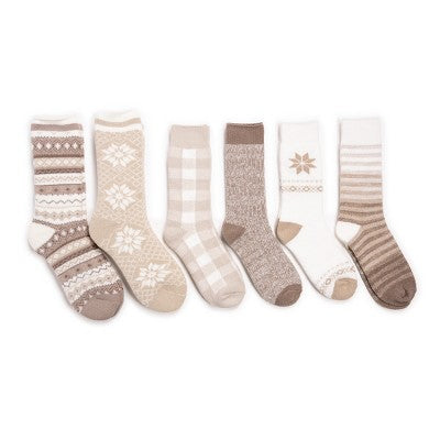 MUK LUKS Qomen's Sock 6 Pair Pack Microfiber Crew Returns