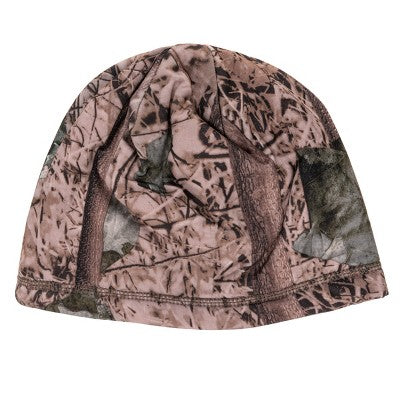 MUK LUKS Quietwear Unisex Reversible Fleece Beanie, Adventure Grey/Orange, One Size Fits Most