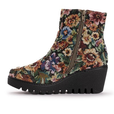 MUK LUKS Women's Vermont Essex Wedge Booties