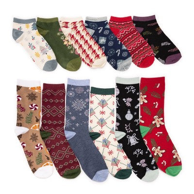 MUK LUKS Women's 12 Days Of Christmas Socks