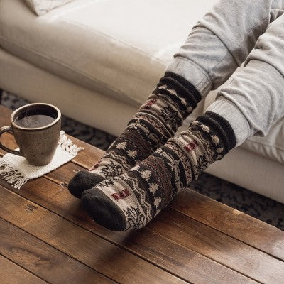 MUK LUKS Men's 2 Pack Fleece Layered Socks