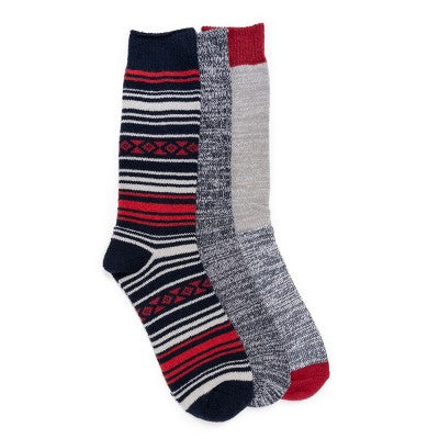 MUK LUKS Men's 3 Pair Pack Microfiber Boot Socks