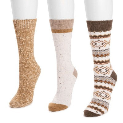  MUK LUKS Women's 3 Pack Boot Socks