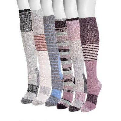  MUK LUKS Women's 6 Pair Pack Compression Socks