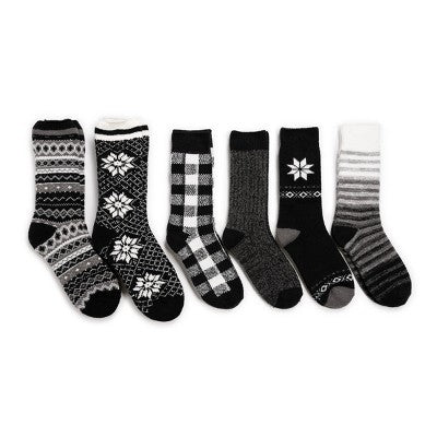  MUK LUKS Qomen's Sock 6 Pair Pack Microfiber Crew Returns