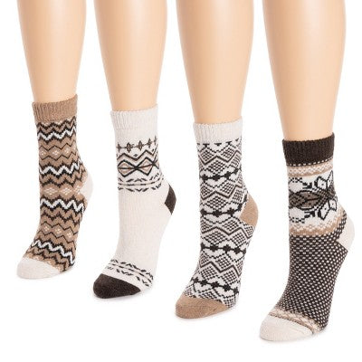  MUK LUKS Women's 4 Pair Pack Holiday Boot Fall