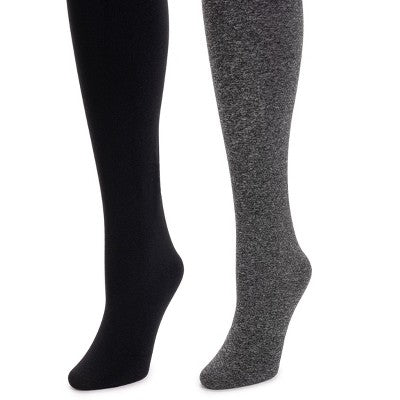  MUK LUKS Women's 2 Pair Pack Fleece Lined Tights