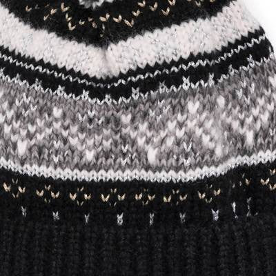  MUK LUKS Women's Mixed Yarn Beanie And Mitten Set-Mix Ebony OS