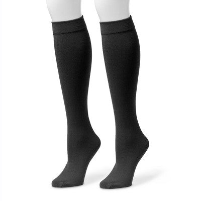  Muk Luks Women's Fleece Lined 2-Pair Pack Knee High Socks