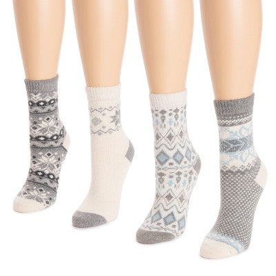  MUK LUKS Women's 4 Pair Pack Holiday Boot Fall