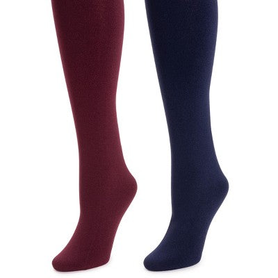  MUK LUKS Women's 2 Pair Pack Fleece Lined Tights