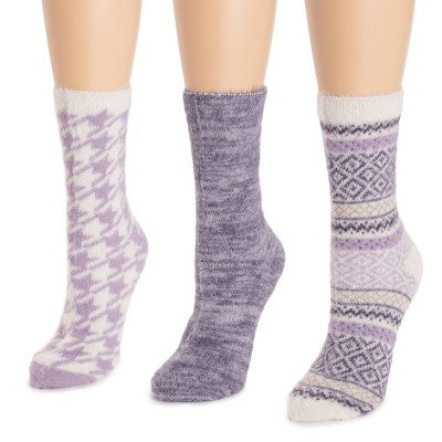  MUK LUKS Women's Pair Pack Fuzzy Crew Fall