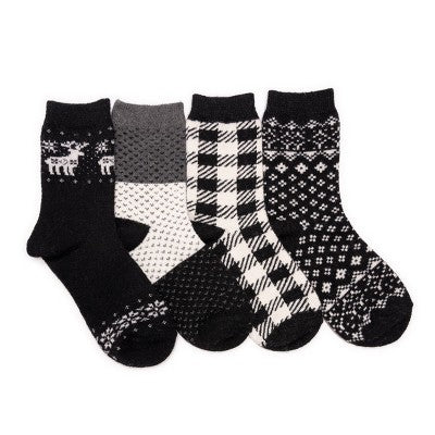  MUK LUKS Women's 4 Pack Holiday Boot Socks