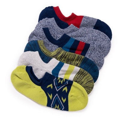  MUK LUKS Men's 6 Pack No Show Sport Socks-Blue OS (6-10)