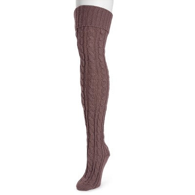  MUK LUKS Women's Cable Knit Over The Knee Socks