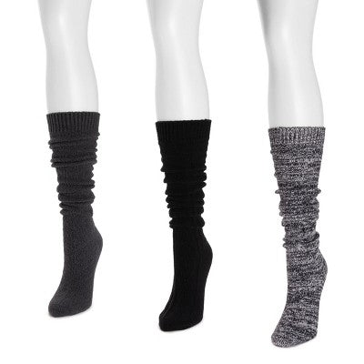  MUK LUKS Women's 3 Pair Pack Knee High Socks