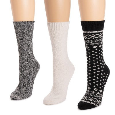  MUK LUKS Women's 3 Pack Boot Socks
