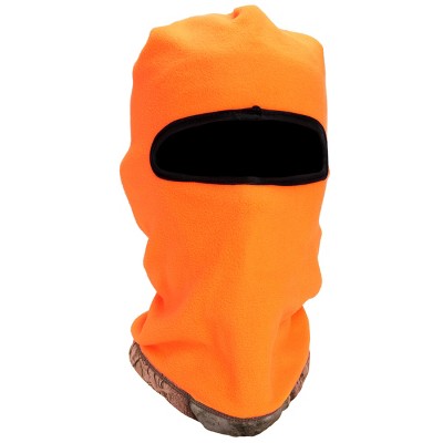  MUK LUKS Quietwear Unisex Reversible Fleece 1-Hole Mask, Adventure Grey/Orange, One Size Fits Most
