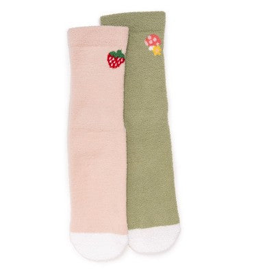  Muk Luks Women's 2 Pack Cozy Compression Socks With Gripper