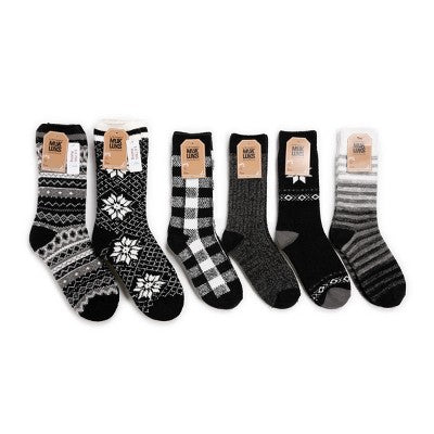  MUK LUKS Qomen's Sock 6 Pair Pack Microfiber Crew Returns