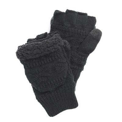  MUK LUKS Men's Faux Fur Flip Mittens