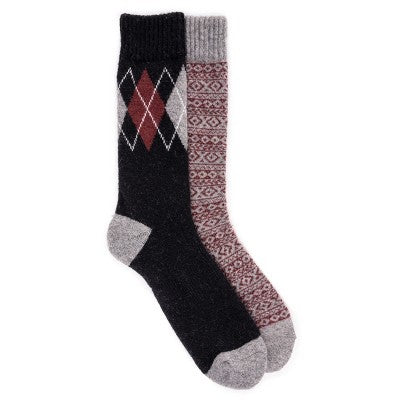  MUK LUKS Men's 2 Pair Pack Wool Socks