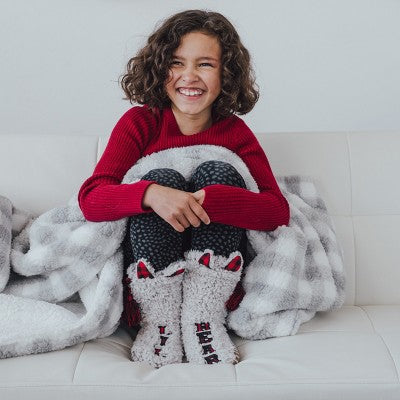  MUK LUKS Kid's Family Shearling Slipper Sock