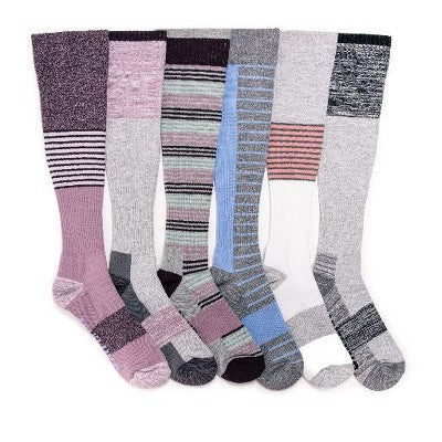  MUK LUKS Women's 6 Pair Pack Compression Socks