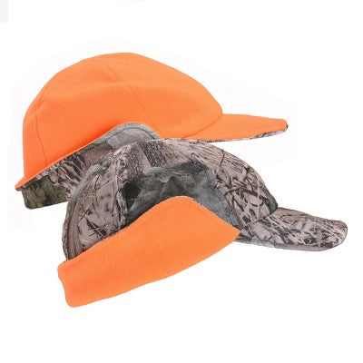  MUK LUKS Quietwear Unisex Reversible Spandex/Fleece Visor Cap, Adventure/Blaze, One Size Fits Most