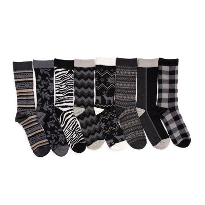  MUK LUKS Women's 8 Pair Pack Microfiber Boot Socks