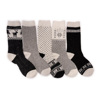  Muk Luks Women's 5 Pack Wool Socks