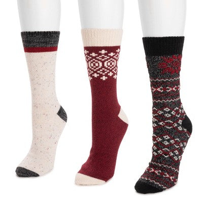  MUK LUKS Women's 3 Pack Boot Socks