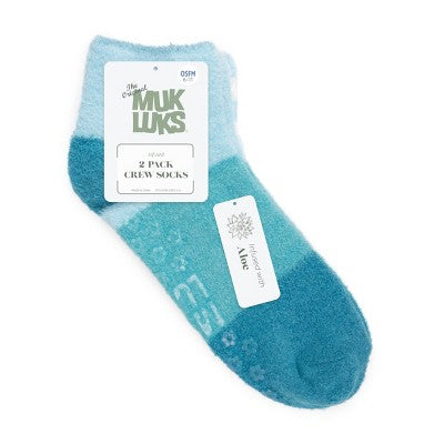  MUK LUKS Women's 2 Pair Pack Aloe Crew Socks