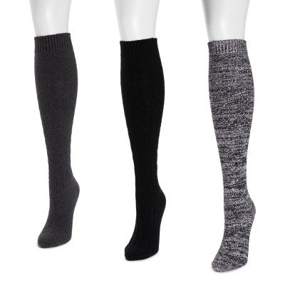  MUK LUKS Women's 3 Pair Pack Knee High Socks