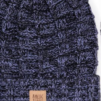  MUK LUKS Women's Patch Beanie And Mitten Set-Moody Blues OS