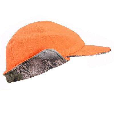  MUK LUKS Quietwear Unisex Reversible Spandex/Fleece Visor Cap, Adventure/Blaze, One Size Fits Most