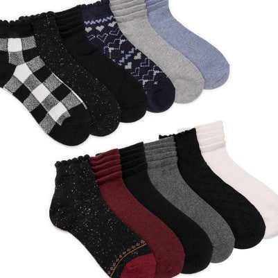  MUK LUKS Women's 12 Pair Pack Mini Crew Socks