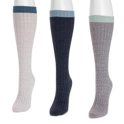  MUK LUKS Women's 3 Pair Pack Slouch Socks