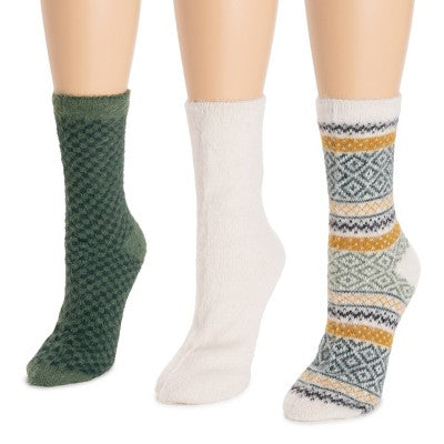  MUK LUKS Women's Pair Pack Fuzzy Crew Fall