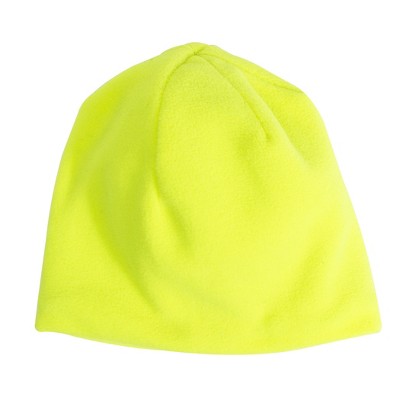  MUK LUKS Quietwear Unisex Reversible Fleece Beenie, High Vis Green/Black, One Size Fits Most
